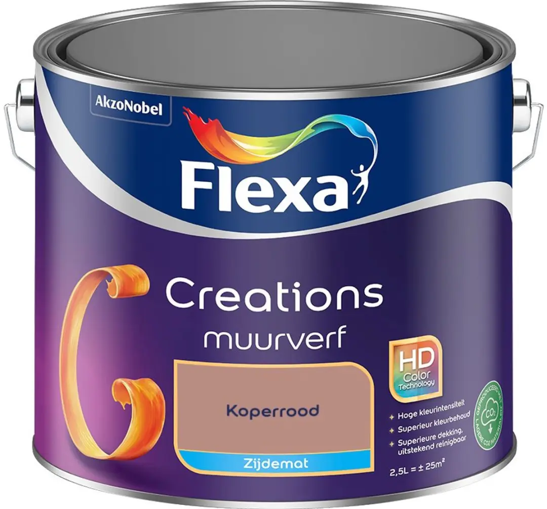 Flexa Creations Muurverf Zijdemat Koperrood 2,5L