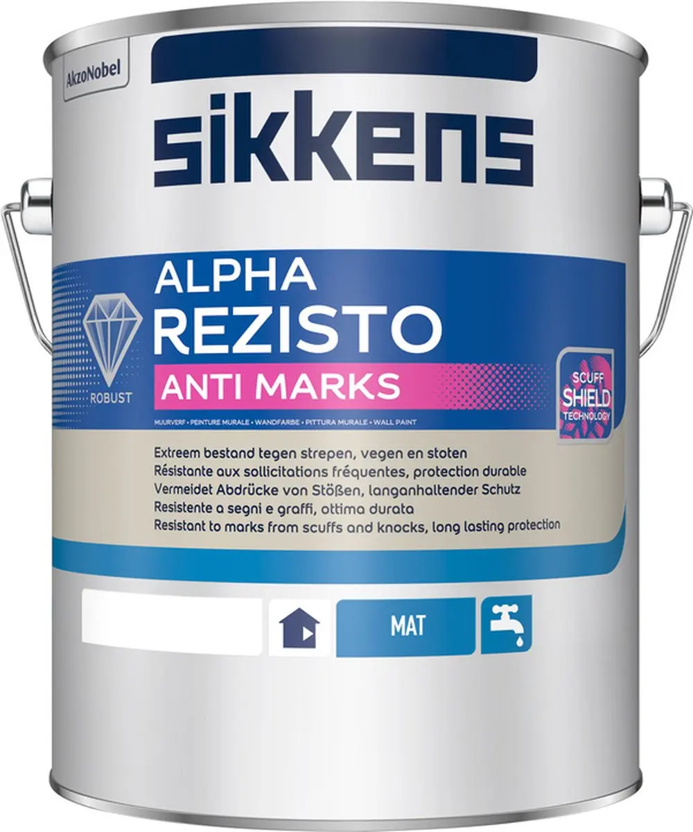 Sikkens Alpha Rezisto Anti Marks Mat Wit 5L