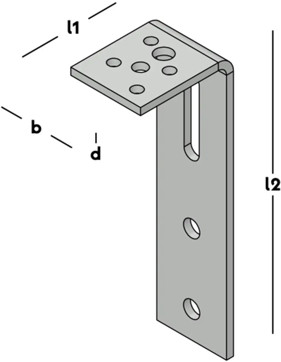 GB Hoekanker Zwaar 80x225mm 60x8mm Ice - 10 Stuks