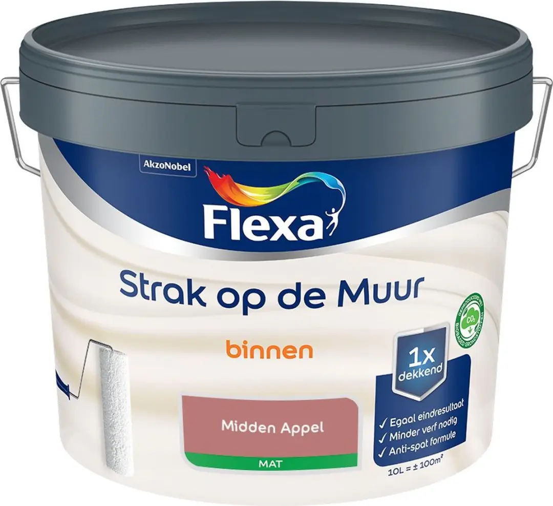 Flexa Strak Op De Muur Binnenmat Mengverf Midden Appel 10L