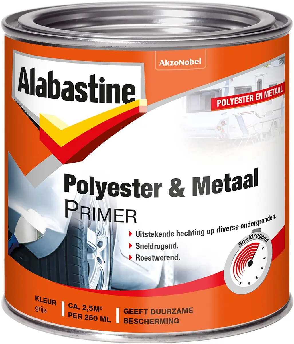 Alabastine Polyester & Metaal Primer Grijs 500ml