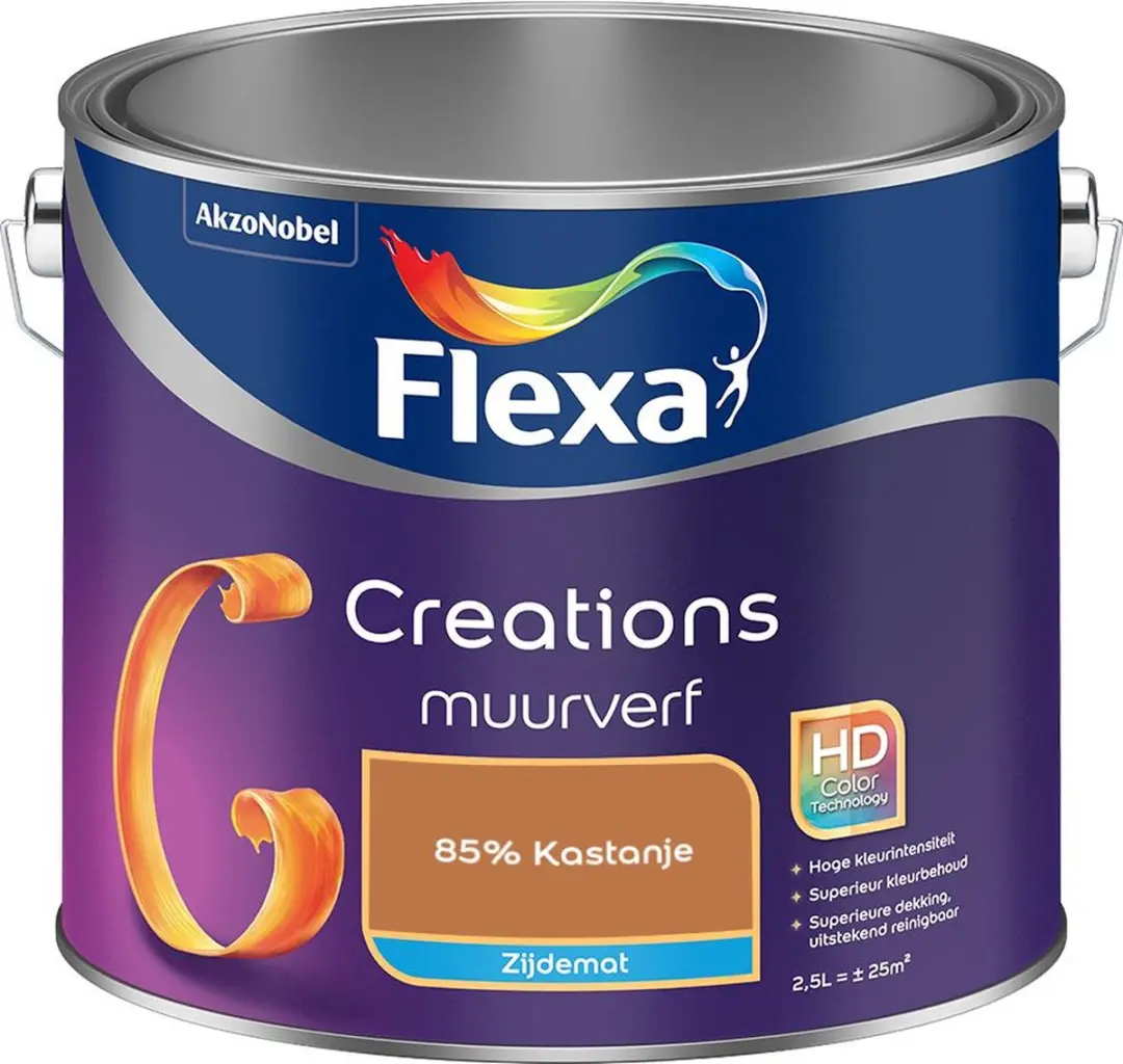 Flexa Creations Muurverf Zijdemat 85% Kastanje