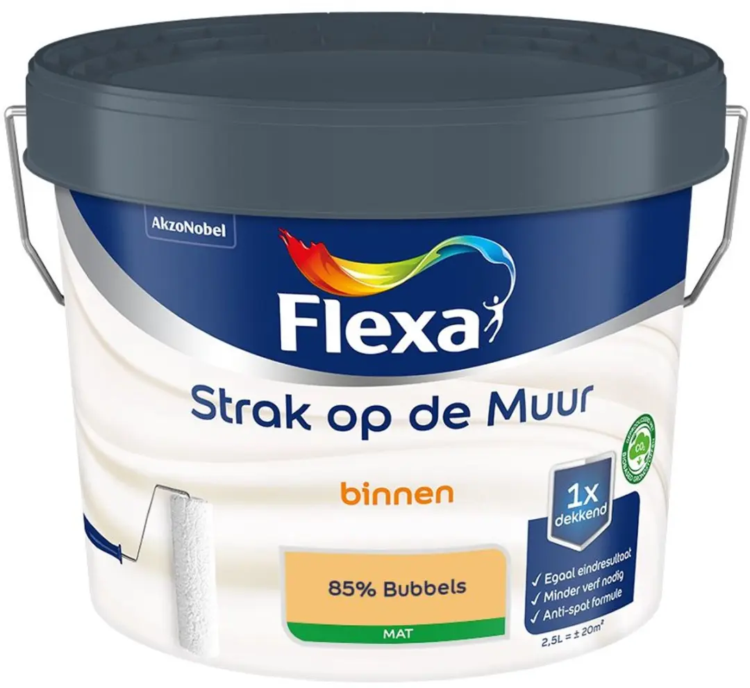 Flexa Strak Op De Muur Binnenmat 85% Bubbels Mengverf 2,5L
