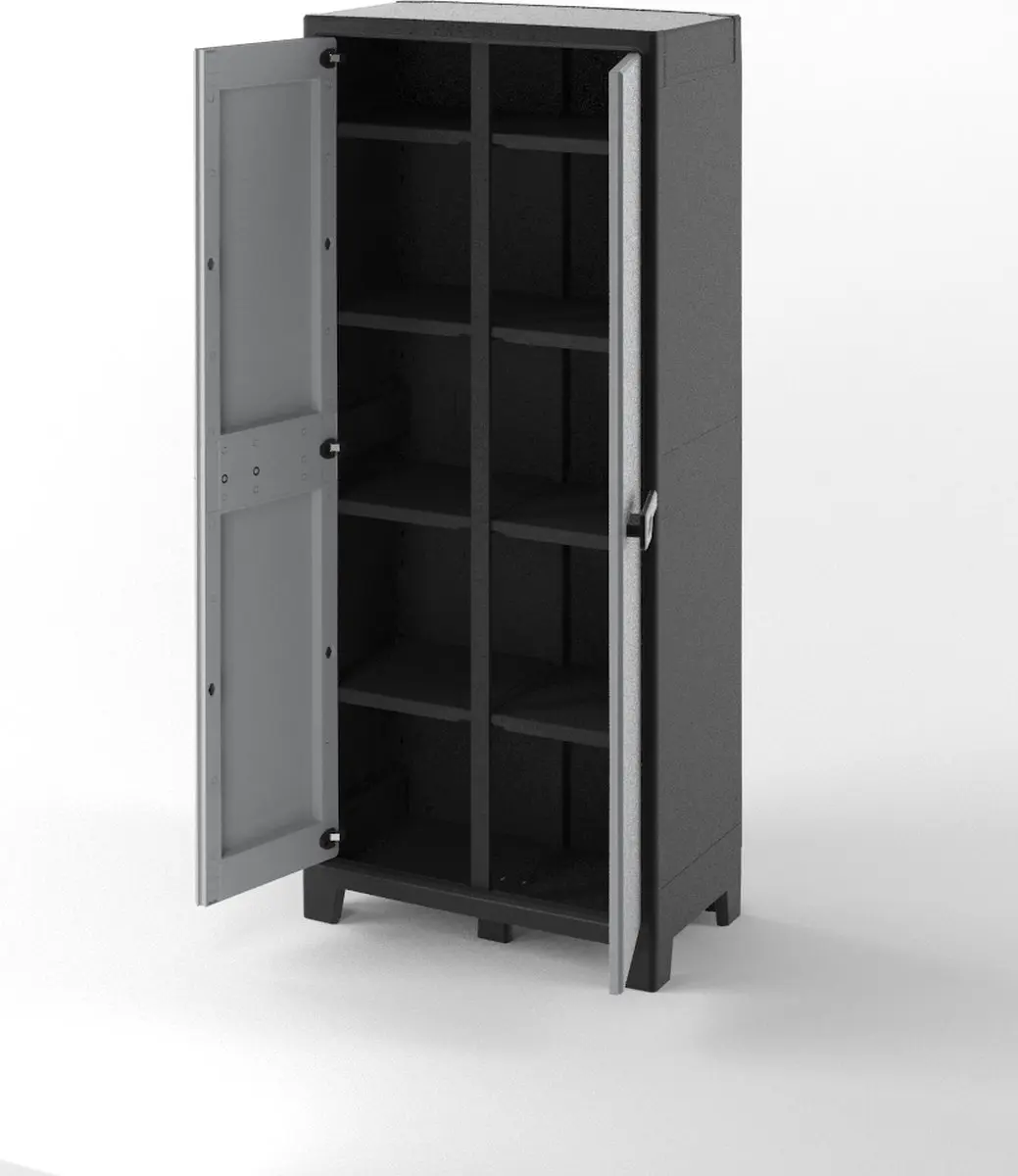 KIS Titan Multispace Opbergkast 80x44x182cm - Zwart/Grijs