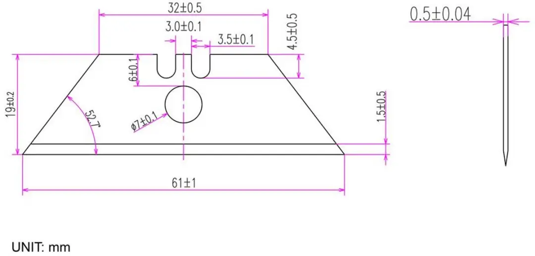 TOOLCRAFT TO-10312170 Trapeziummes 61mm SK2 - 50 Stuks