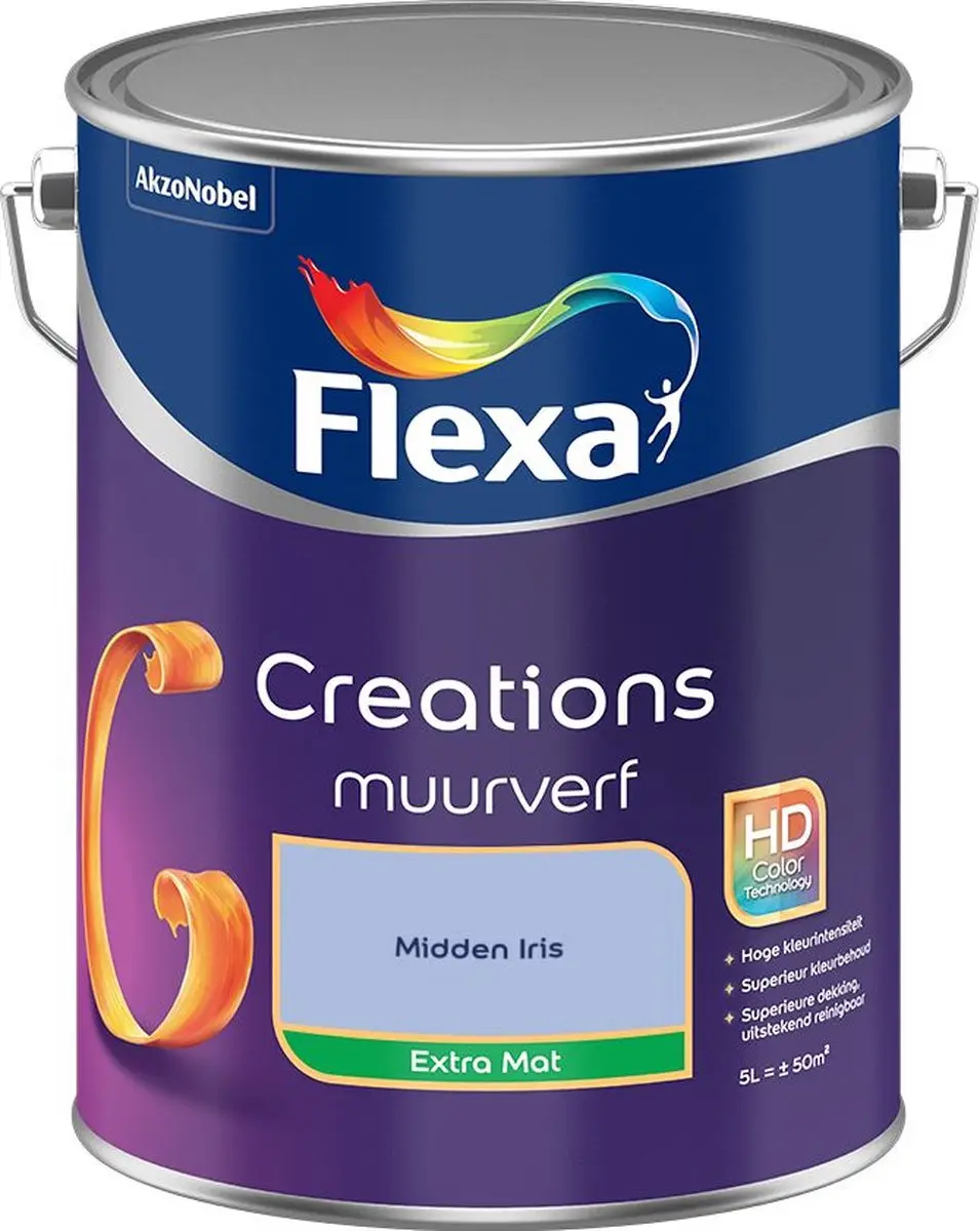 Flexa Creations Muurverf Extra Mat Midden Iris 5L