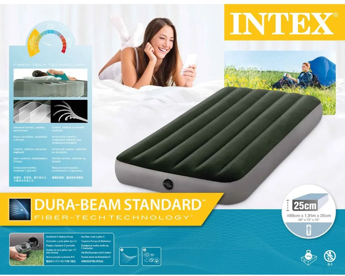Intex Prestige Downy Luchtbed 191x99x25cm - Groen - afbeelding 4 van 6