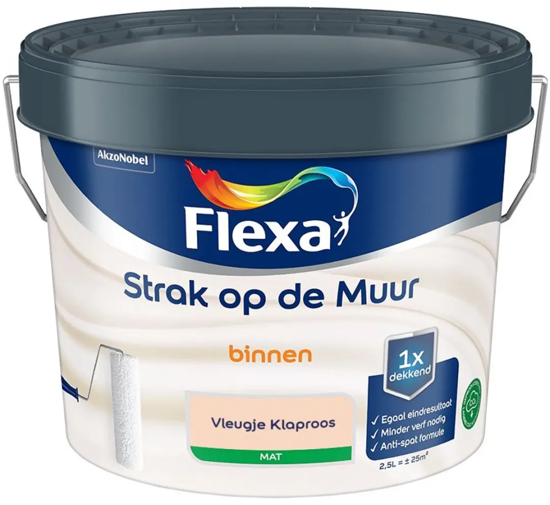 Flexa Strak Op De Muur Binnenmat Vleugje Klaproos 2,5L