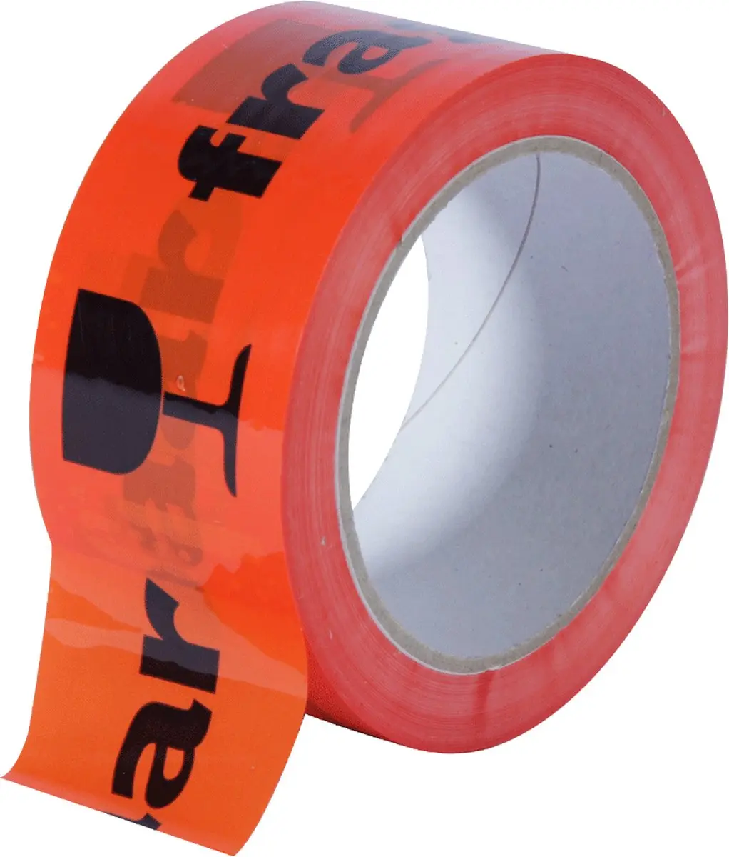 HPX Verpakkingstape Breekbaar 50mm x 66m - Rood