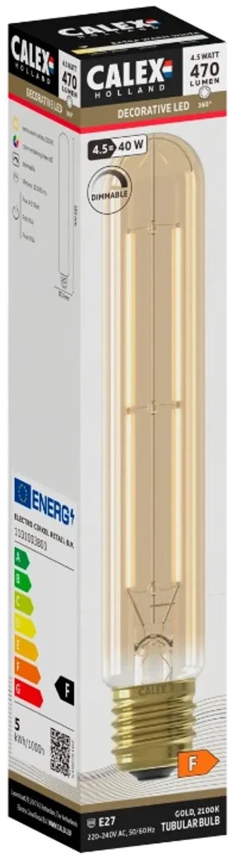 Calex Lichtbron E27 Buislamp Goud - 2100K Warm Wit