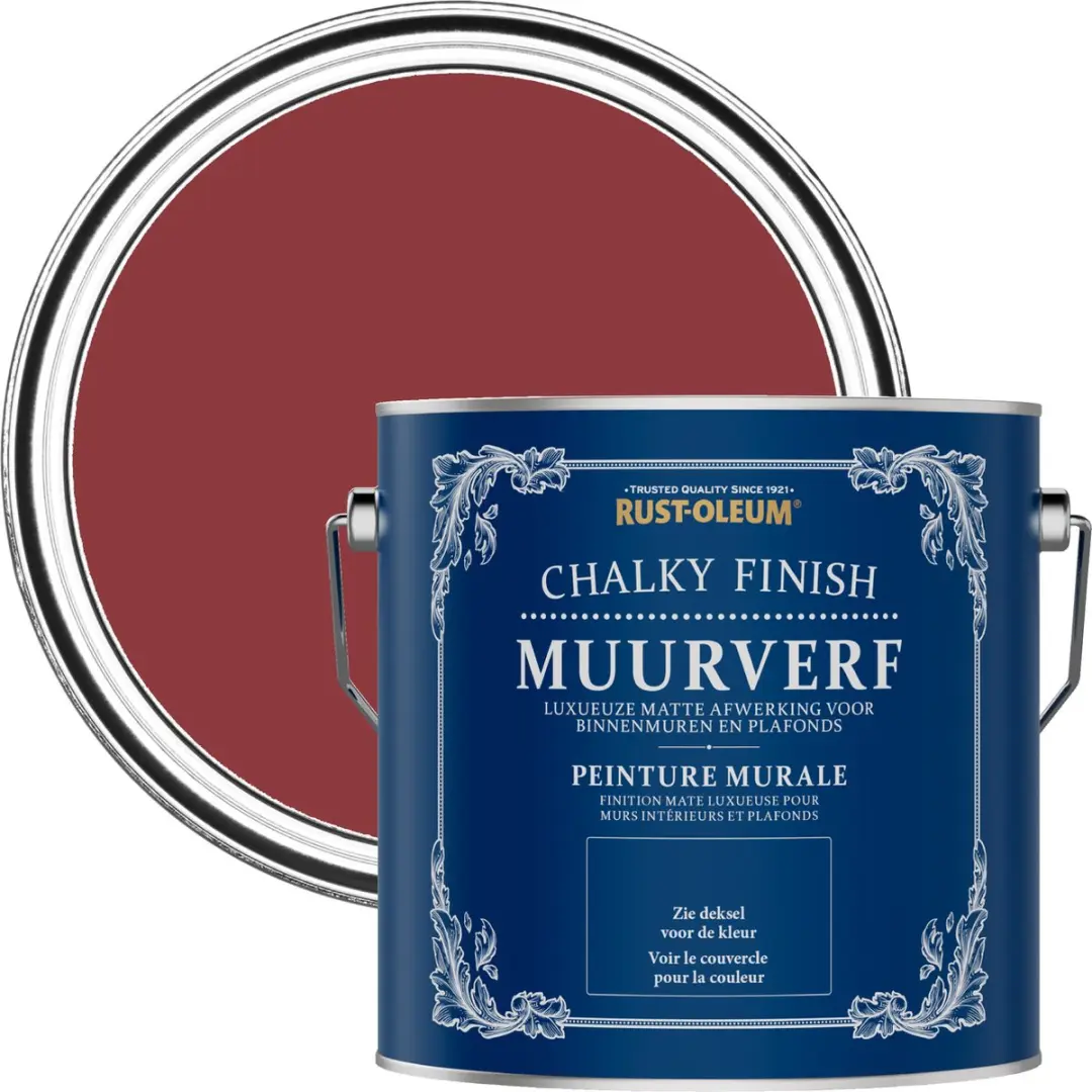 Rust-Oleum Imperium Rood Chalky Finish Muurverf 2,5L