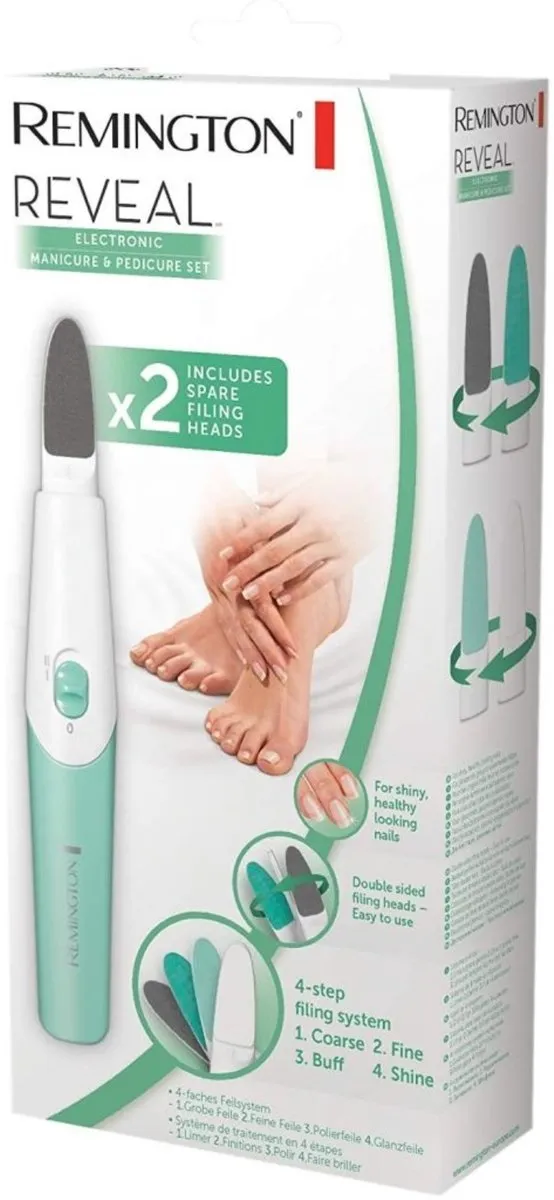 Remington Reveal Manicure & Pedicure Set - 2 Opzetstukken - AA Batterij - Mint/Wit