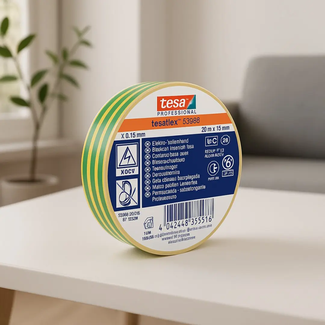 Tesa Isolatietape 19mm - 20m Groen/Geel - afbeelding 6 van 6