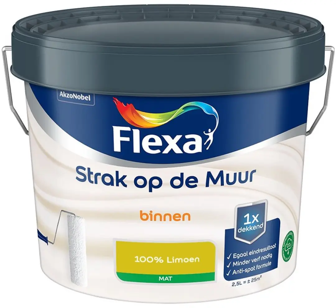 Flexa Strak Op De Muur Binnenmat Limoen Mengverf 2,5L