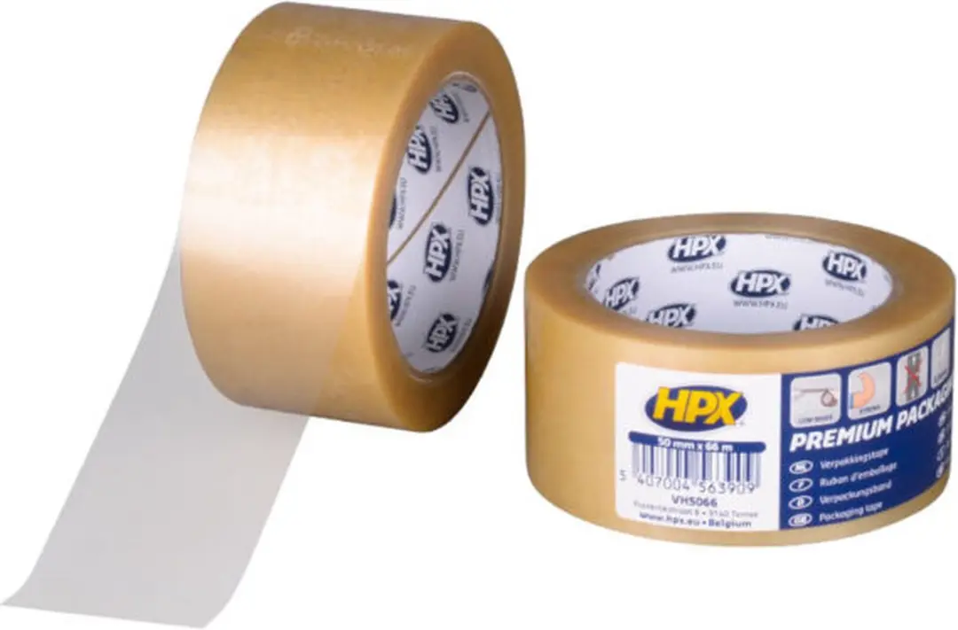 HPX Verpakkingstape 6 Rollen - 50mm x 66m - Transparant