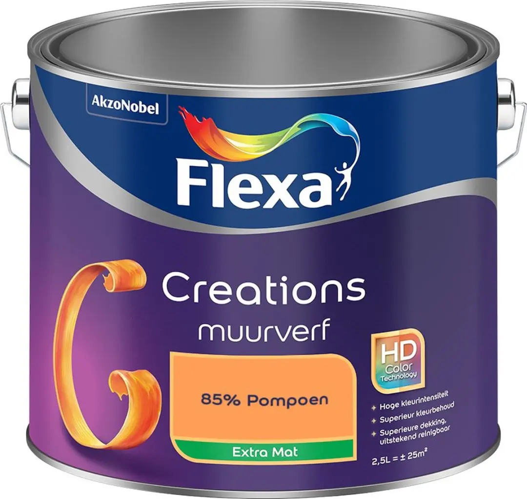 Flexa Creations Muurverf Extra Mat 85% Pompoen - 2,5L