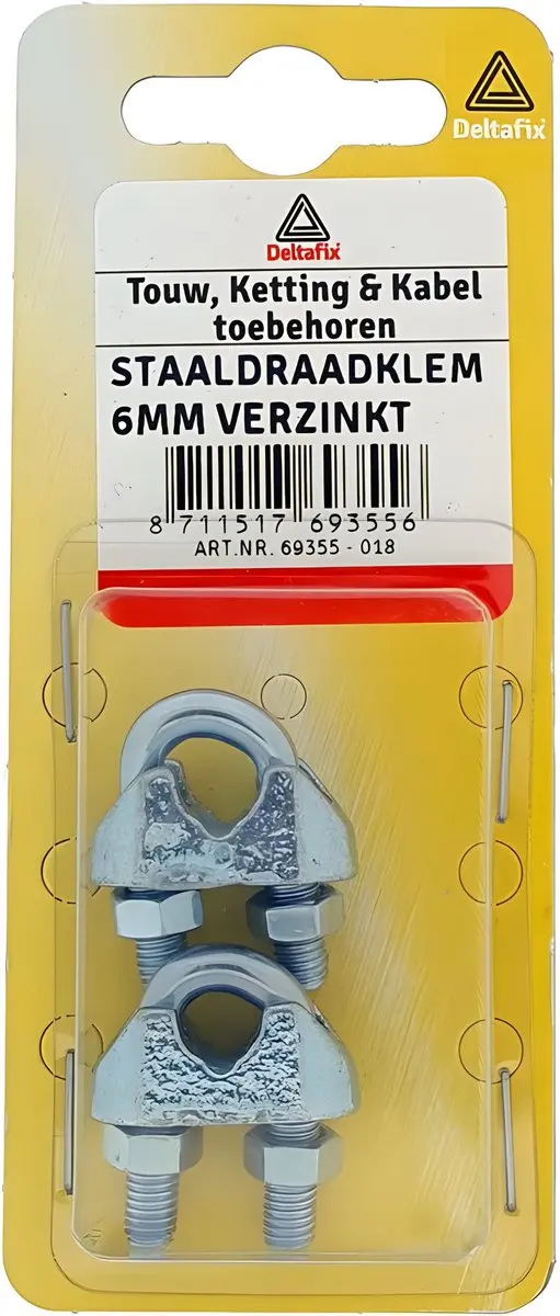 Deltafix Staaldraadklem 3mm - 2 Stuks