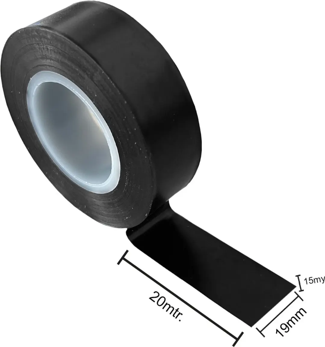 Kortpack Megatape UT7 PVC Isolatietape 19mm x 20m - 8 Rollen - Zwart - afbeelding 4 van 4