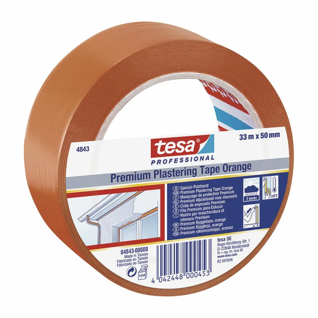 Tesa Professional Gipstape 04843-00000-16 Oranje 33m x 50mm - afbeelding 6 van 6