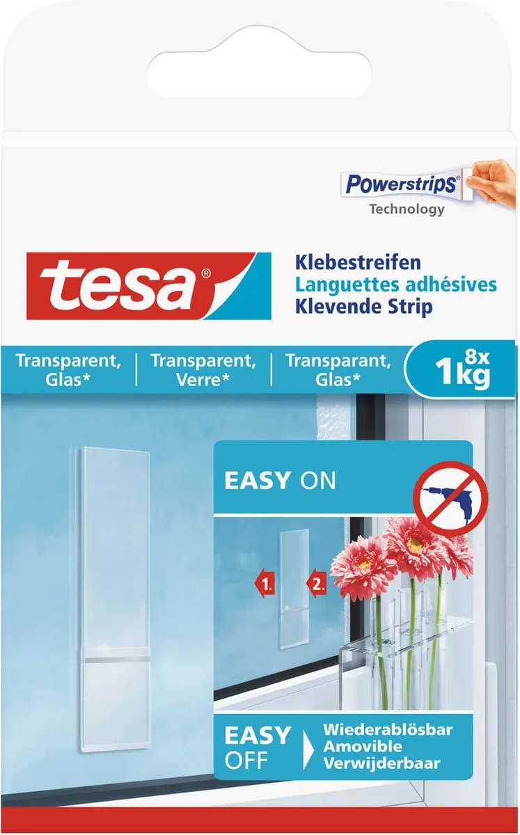 Tesa Powerstrips 16 Stuks - Dubbelzijdig Transparant