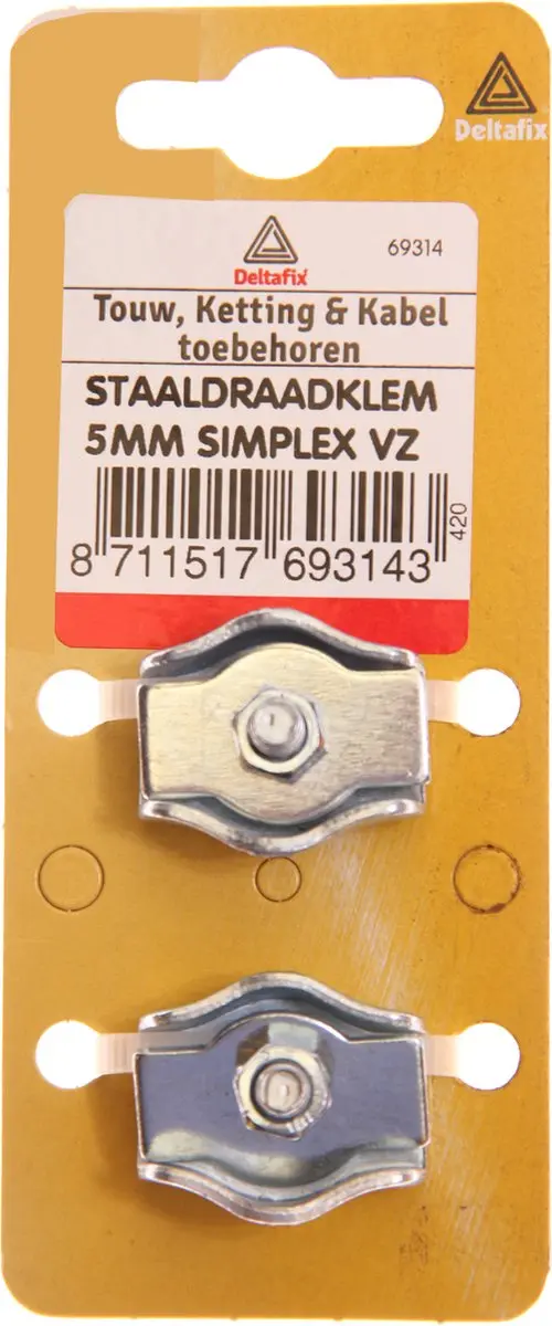 Deltafix Staaldraadklem Simplex 5mm
