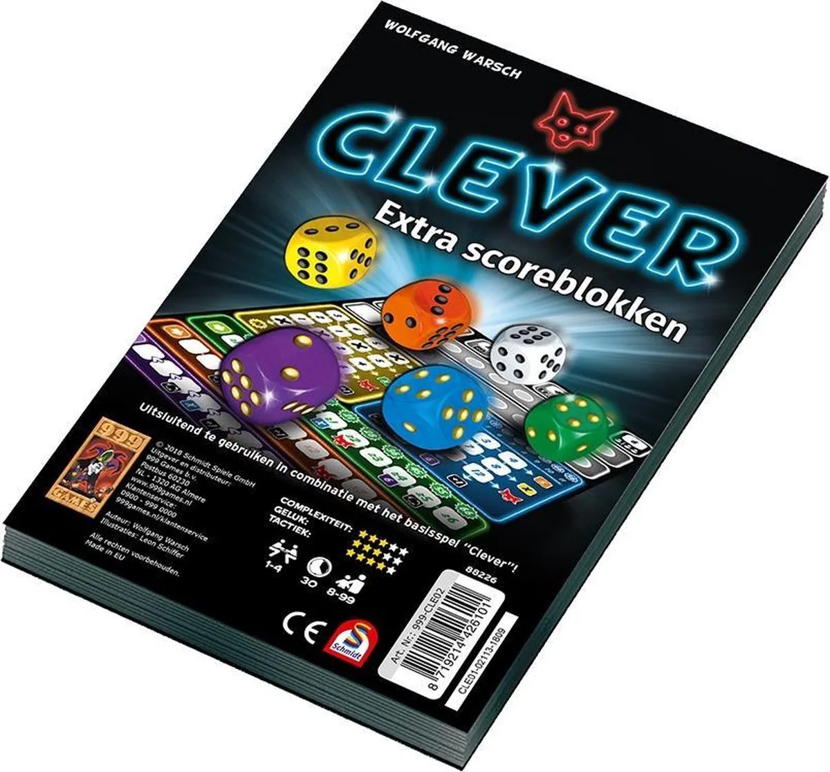 999 Games Clever Scoreblokken - 2 Stuks - Multi