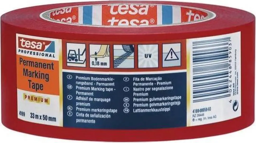 Tesa Premium 04169-00055-93 Markeringstape - 33m x 50mm - Zwart