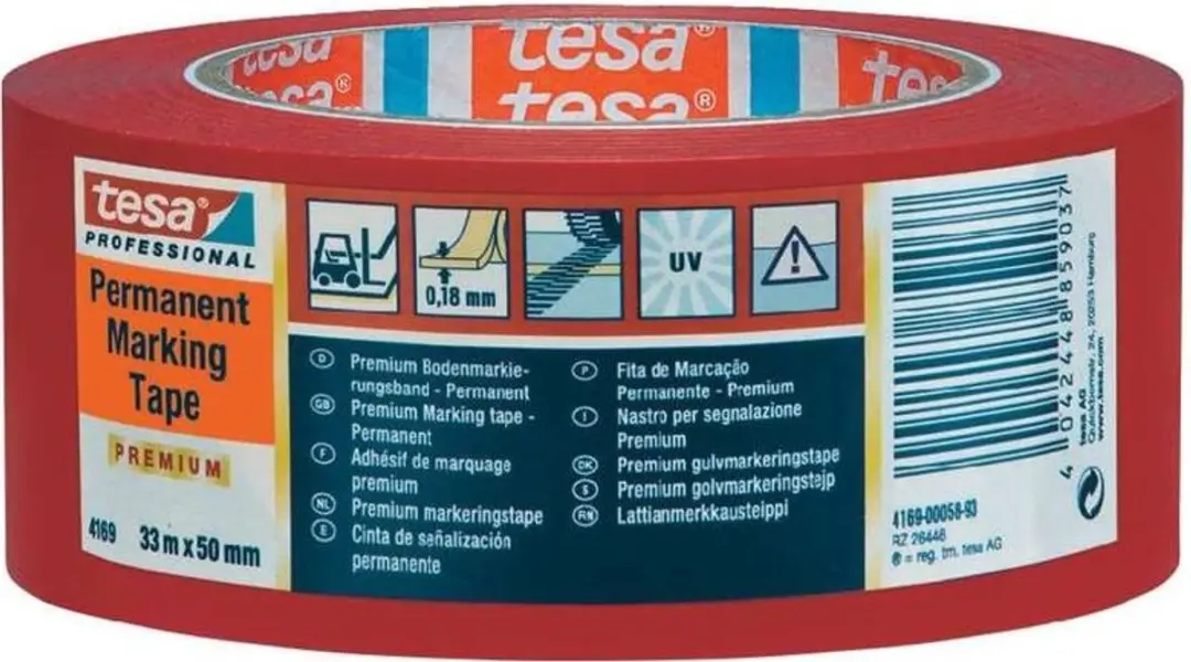 Tesa Premium 04169-00055-93 Markeringstape - 33m x 50mm - Zwart
