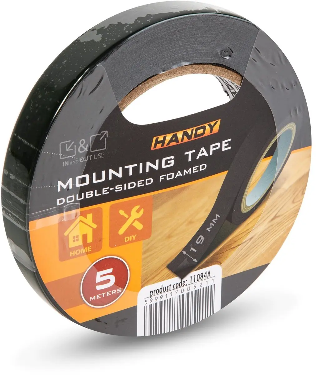 Handy Dubbelzijdige Montagetape Schuim 5m x 19mm - Zwart