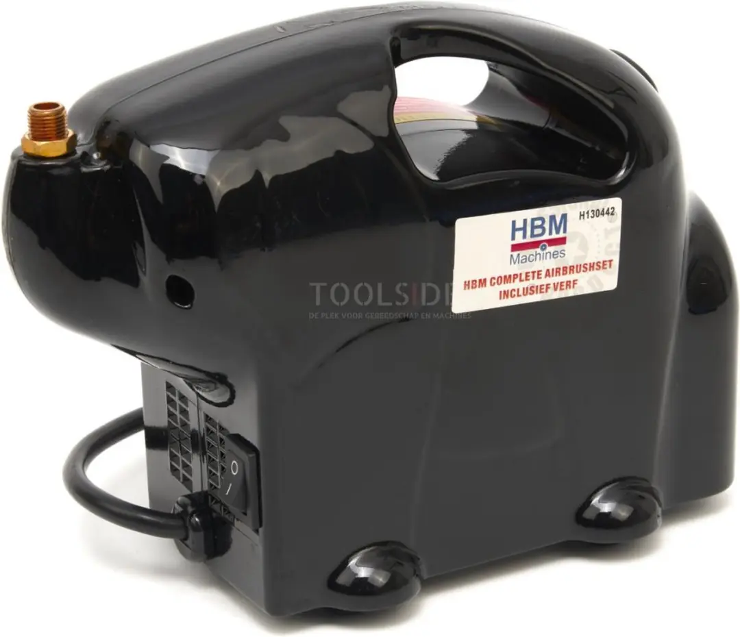 HBM Complete Airbrushset - 6 Kleuren Verf 2,5 Bar - afbeelding 6 van 6