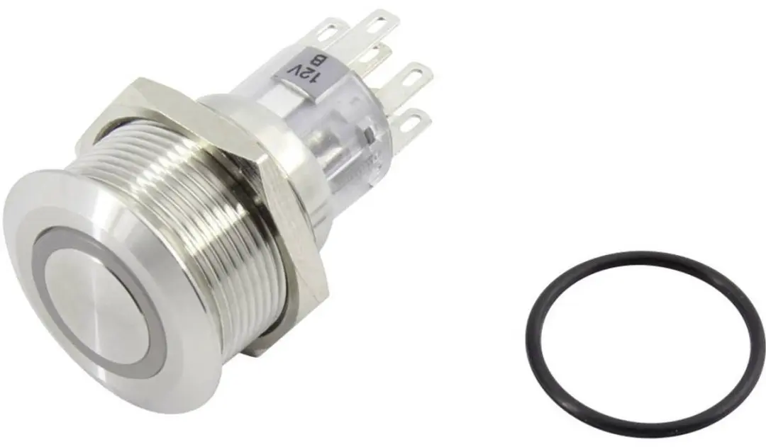 Tru Components TC-GQ22-A-22ZE/B/12V/S203 Drukschakelaar