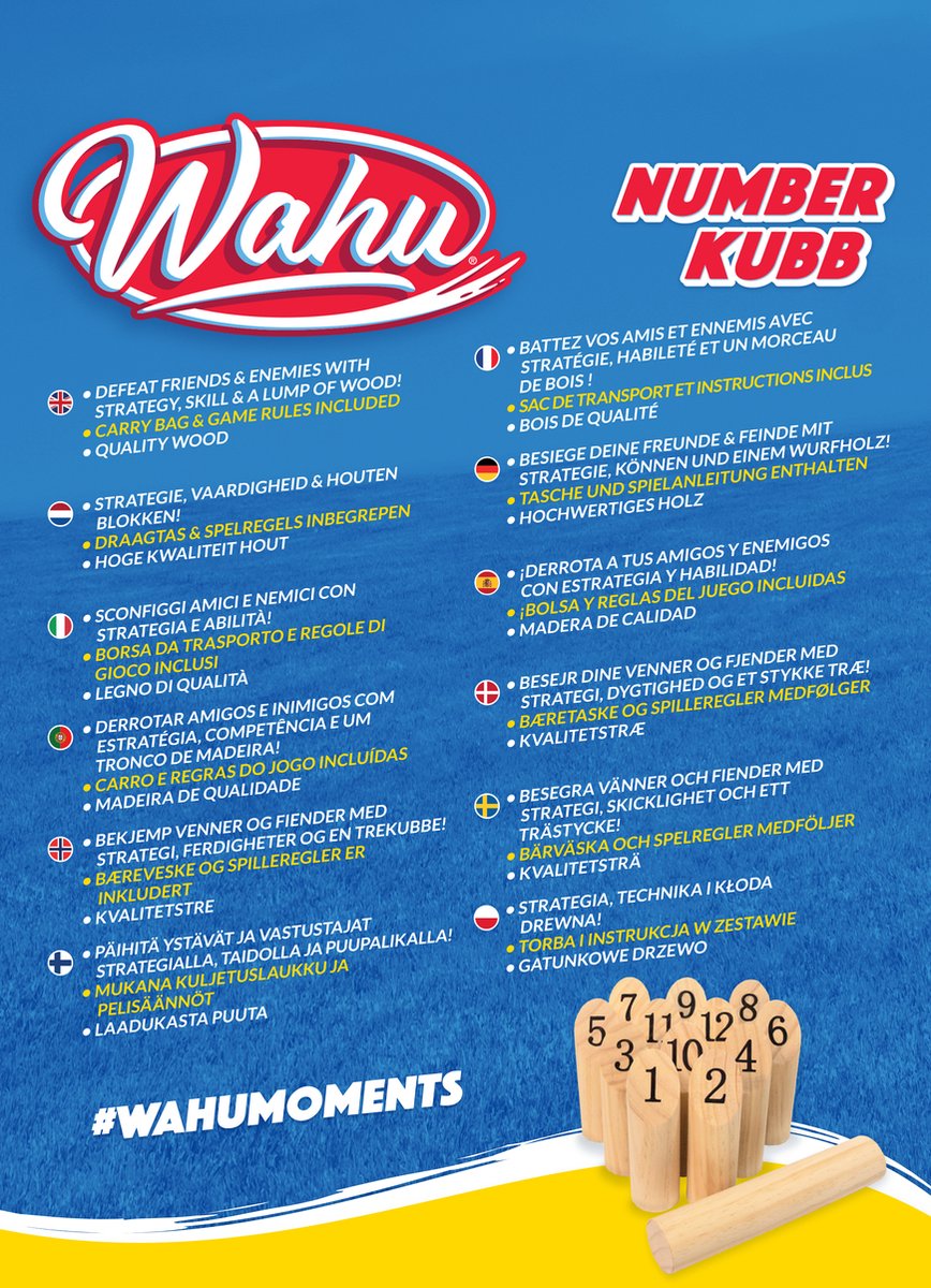Wahu - Numbers Kubb - Werpspel