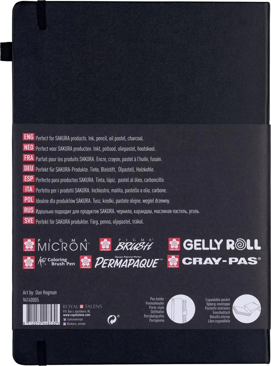 Sakura Schetsboek 80 Vel A4 Zwart - 5 Stuks