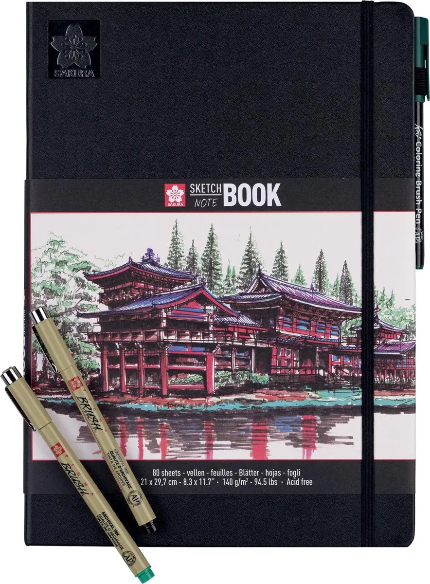 Sakura Schetsboek 80 Vel A4 Zwart - 5 Stuks