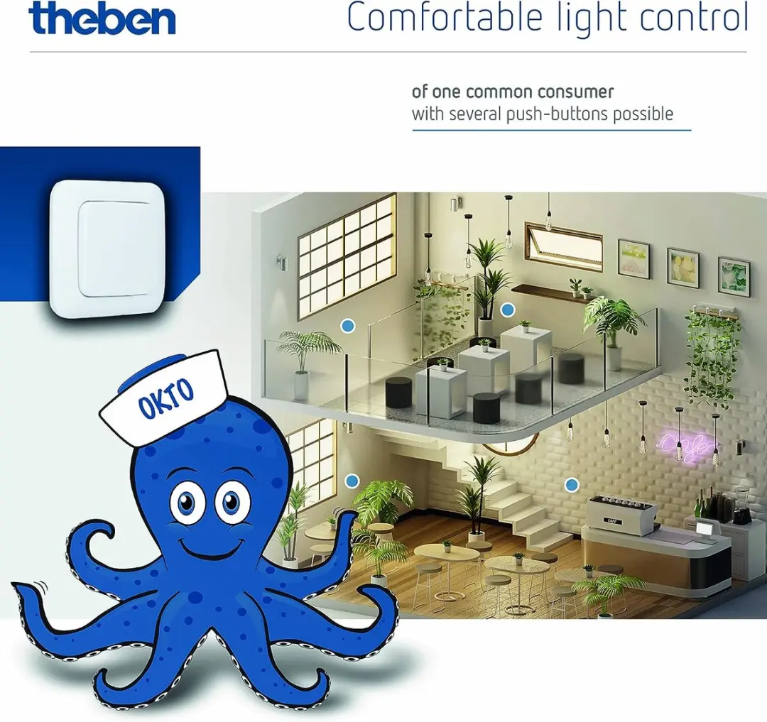 Theben OKTO ES12-UC Impulsschakelaar 600W - Grijs