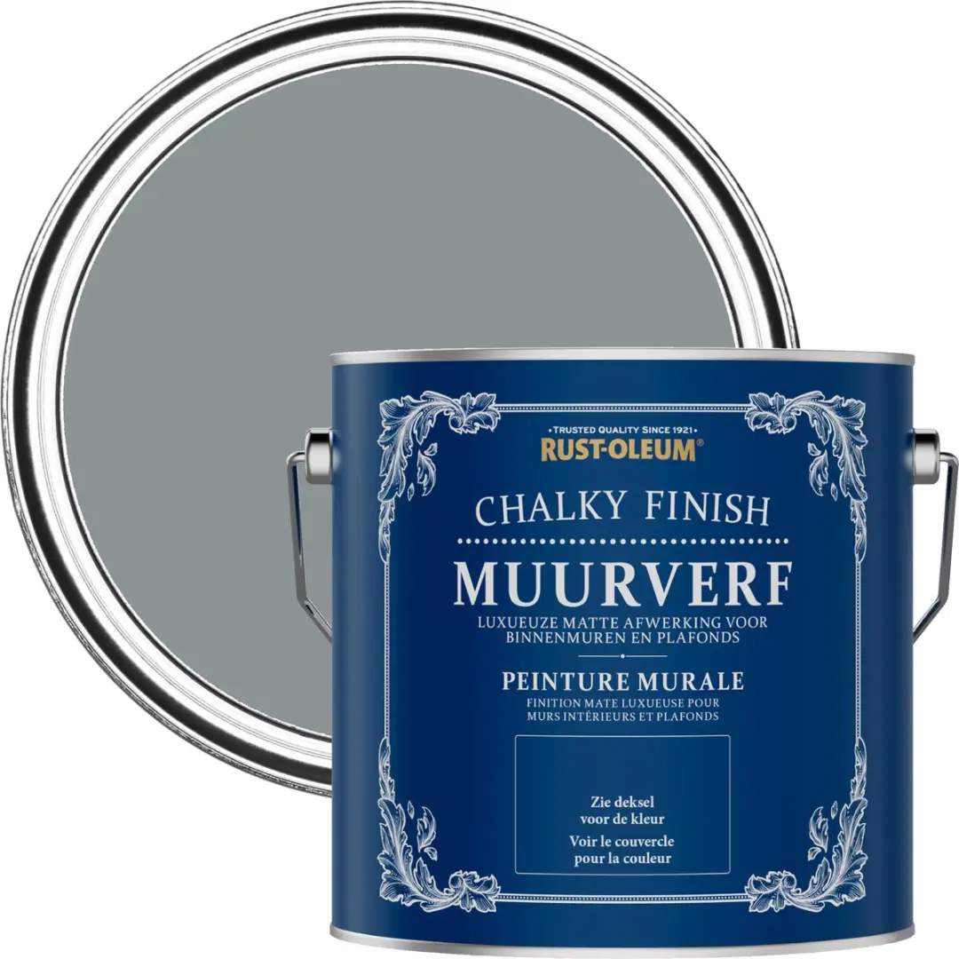 Rust-Oleum Donkergrijs Chalky Finish Muurverf Leisteen 2,5L