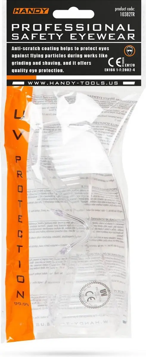 Handy Overzet Veiligheidsbril Transparant UV