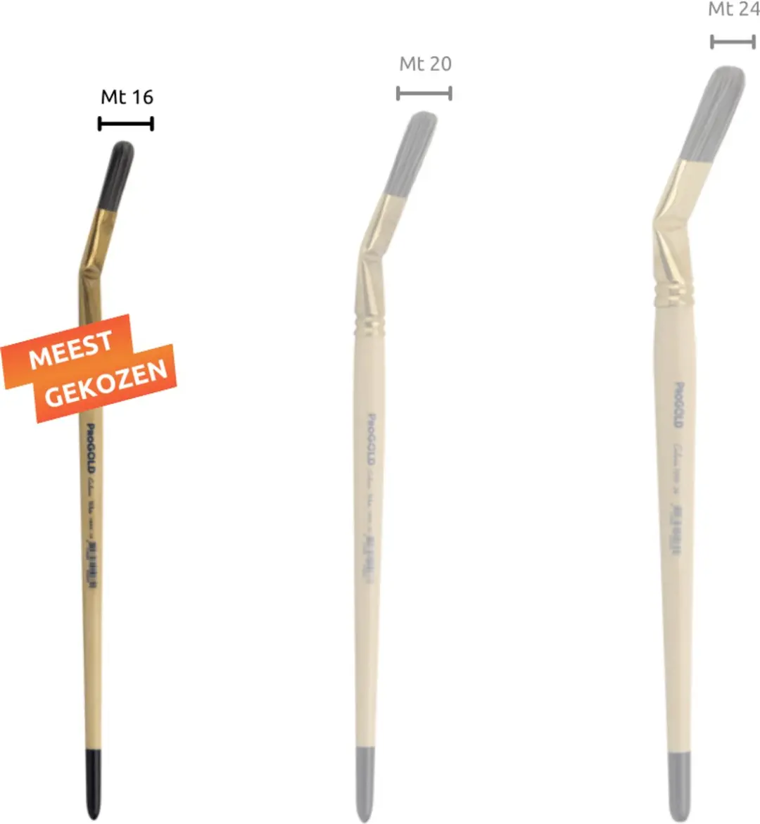 ProGold Penseel Lyons Gebogen 16 - Houtkleur/Zwart