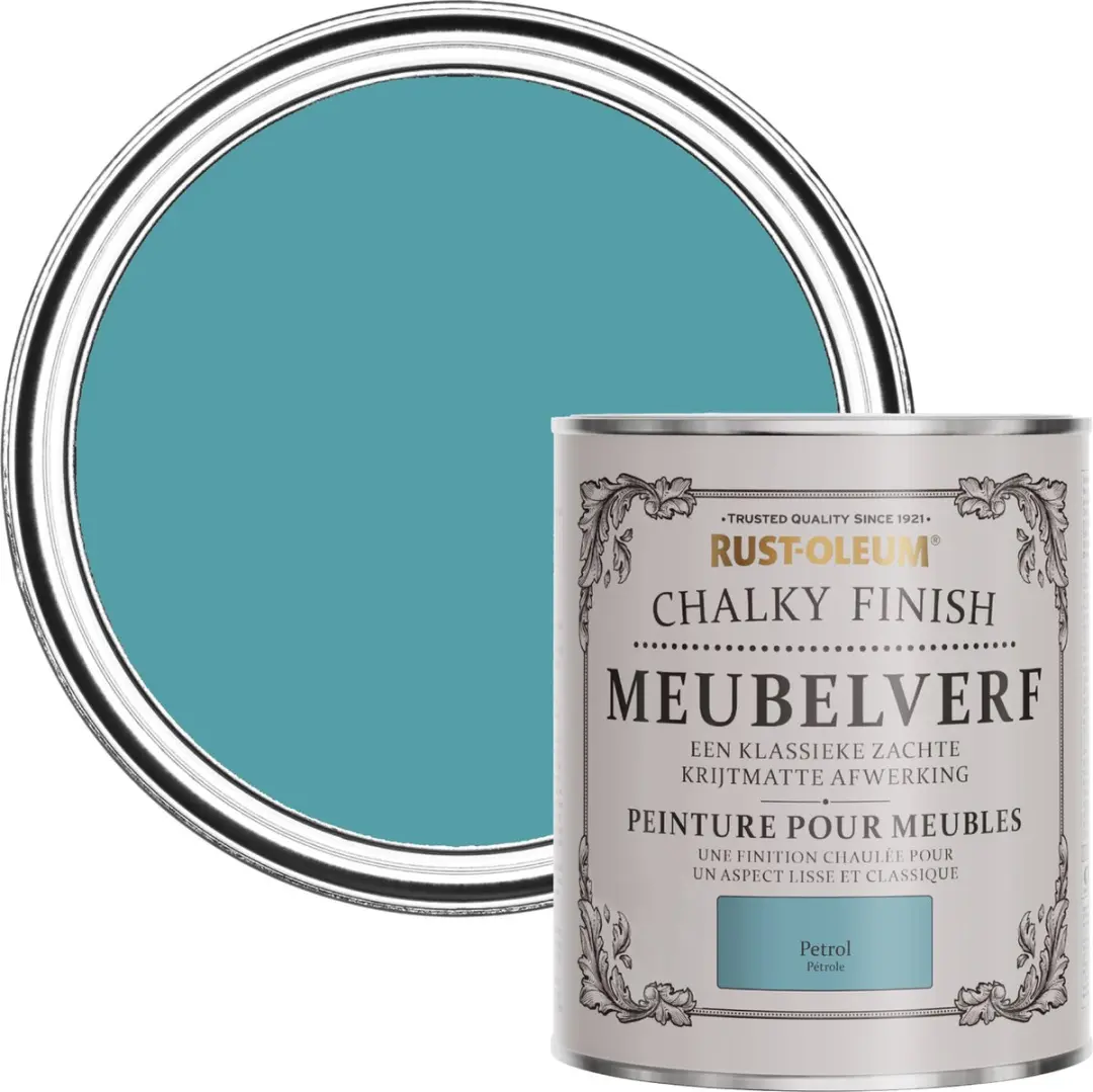 Rust-Oleum Blauw Chalky Finish Meubelverf Petrol 750ml