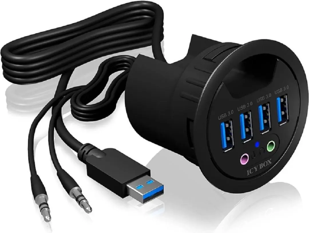Icy Box IB-HUB1403A USB 3.0 Hub - 4 Poorten Zwart