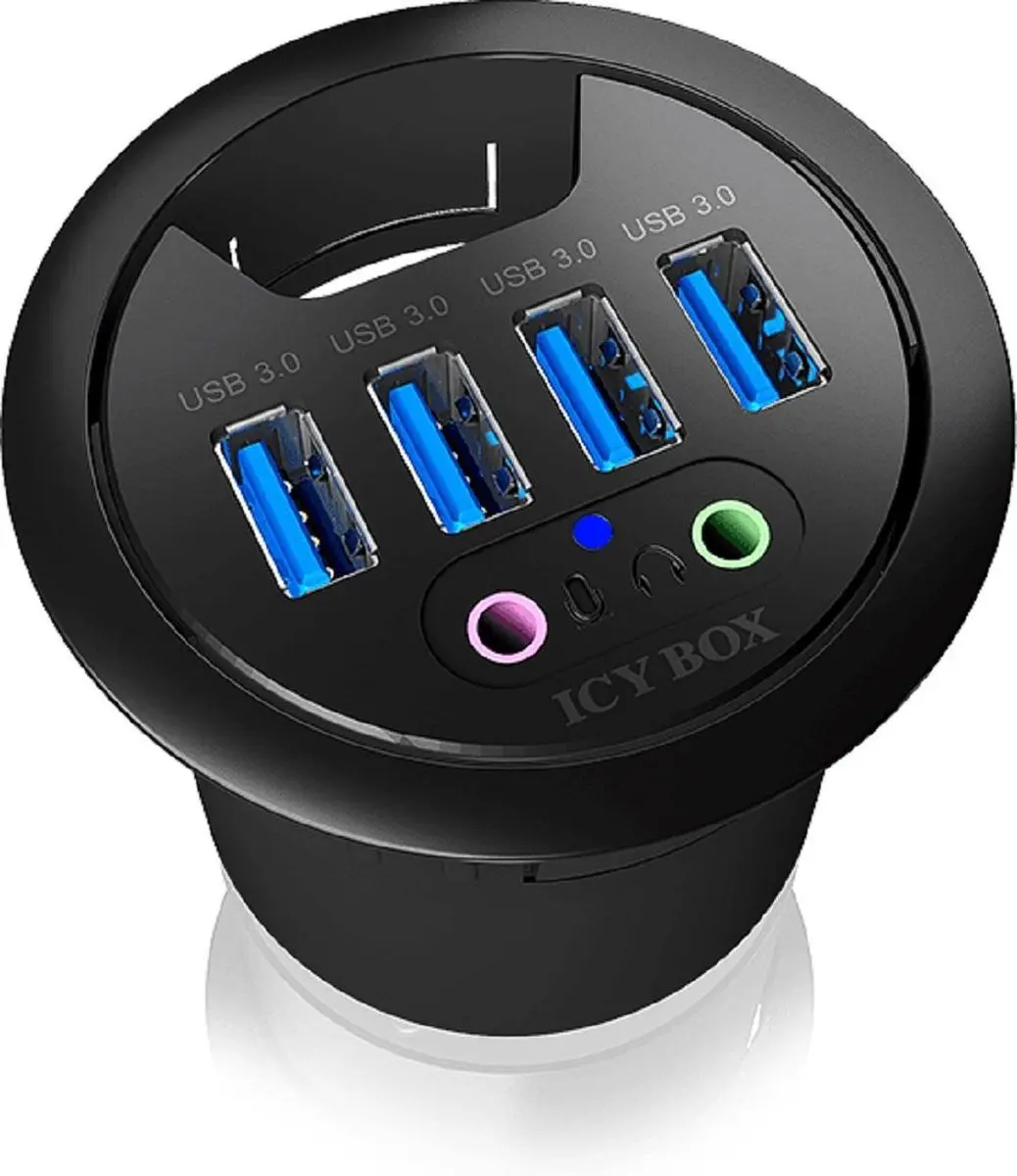 Icy Box IB-HUB1403A USB 3.0 Hub - 4 Poorten Zwart