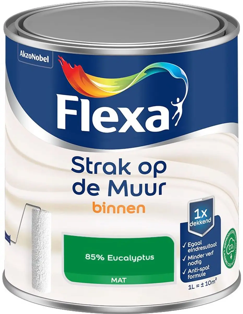 Flexa Strak Op De Muur Binnenmat 85% Eucalyptus 1L