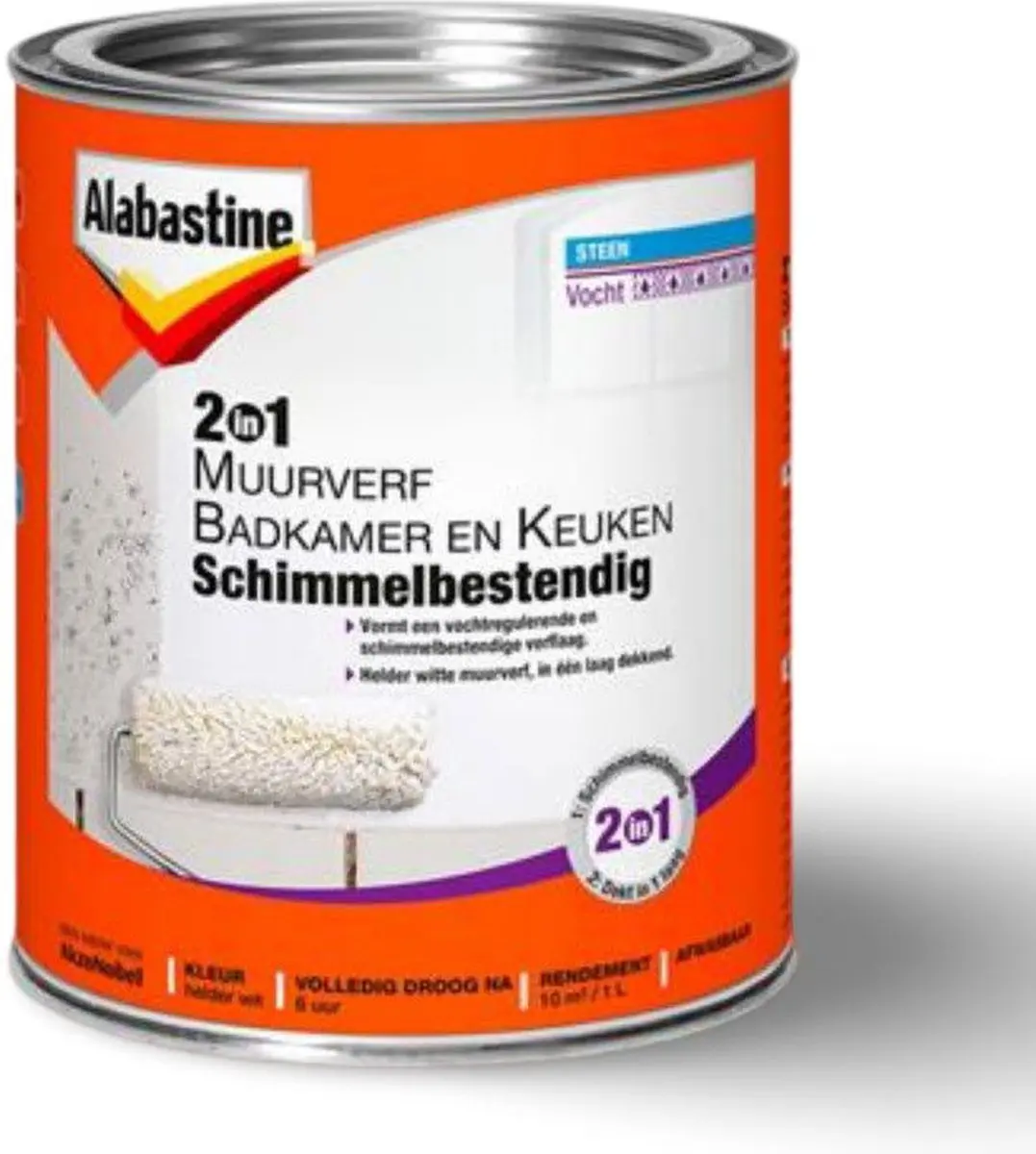Alabastine Badkamer & Keuken Muurverf Wit 1L