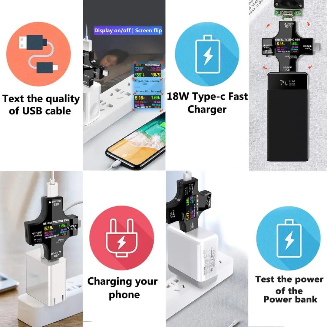 NÖRDIC Tester USB/USB-C Digitaal - Zwart