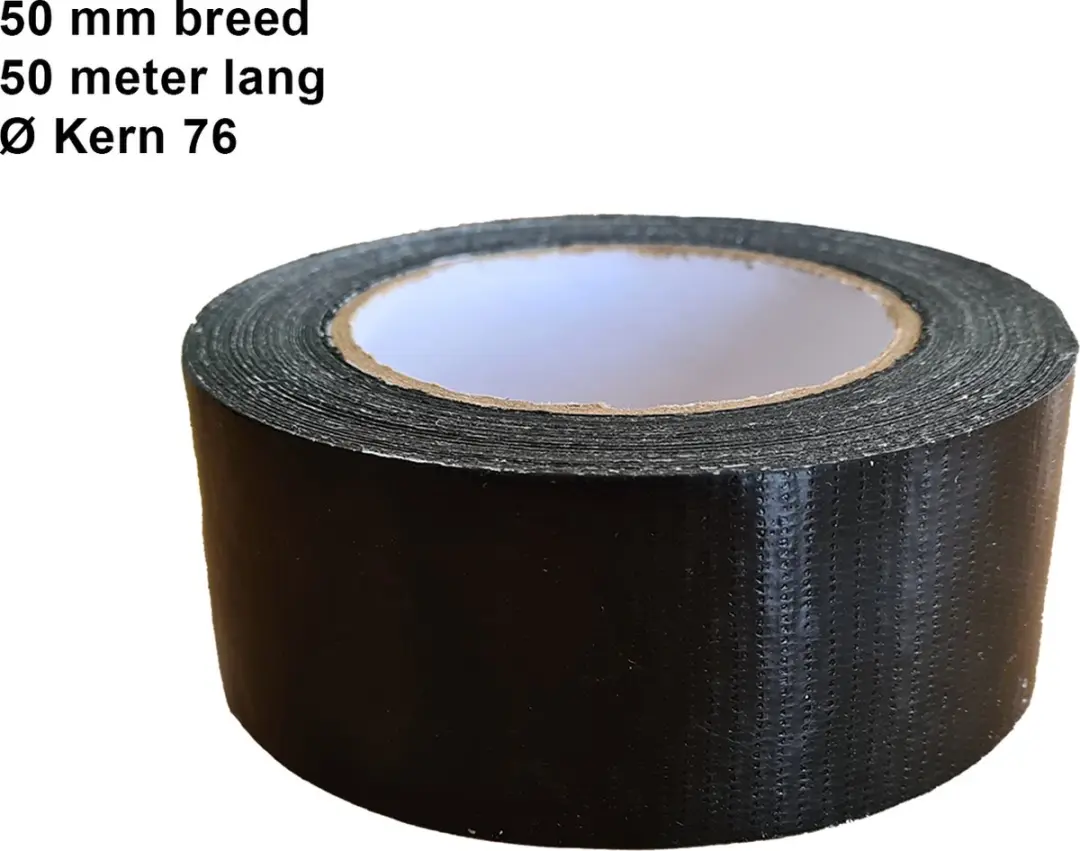 Kortpack Ducttape 50mm x 50m - 24 Rollen - Zwart