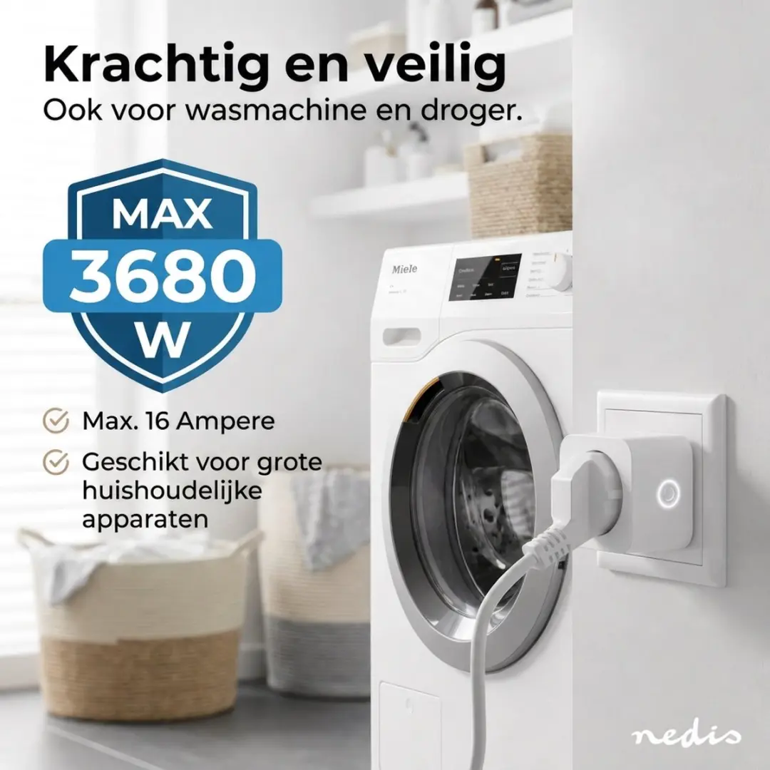 Nedis SmartLife Slimme Stekker WIFIP121FWT - 3680W - 3 Stuks