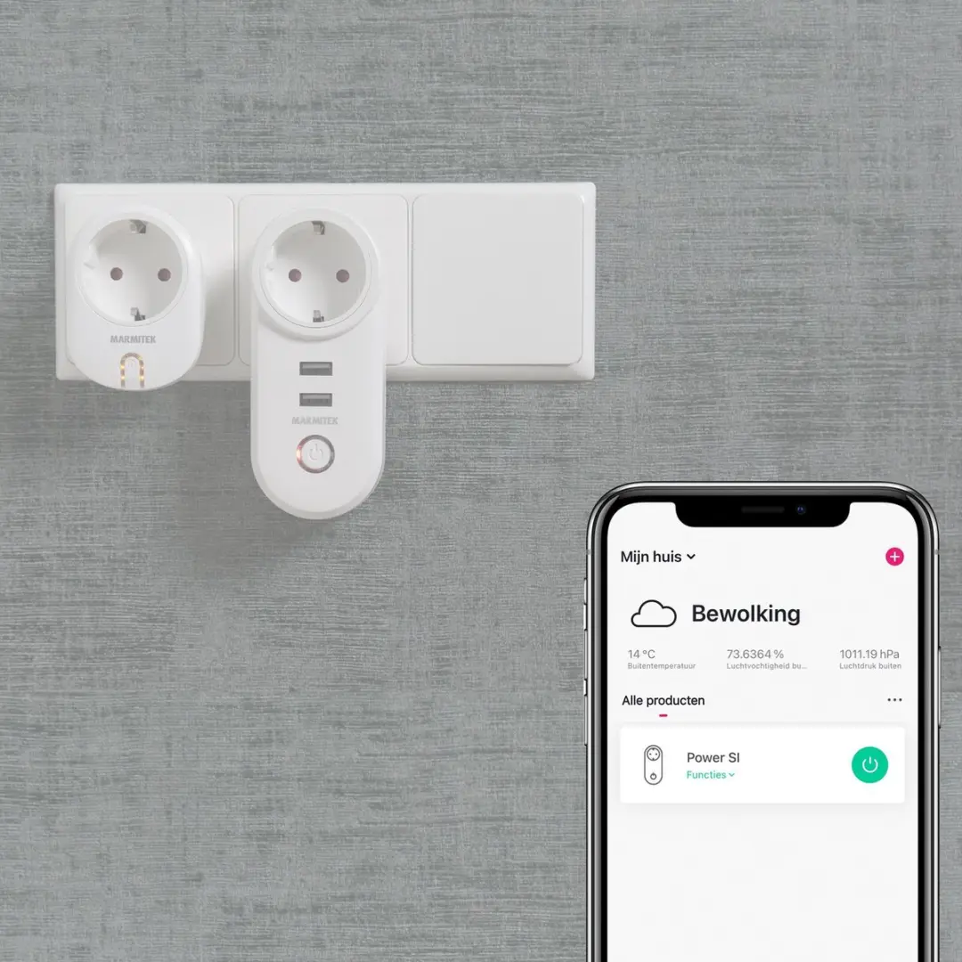 Marmitek Slimme Stekker Power SI - 2x USB - Energiemeter - Wit