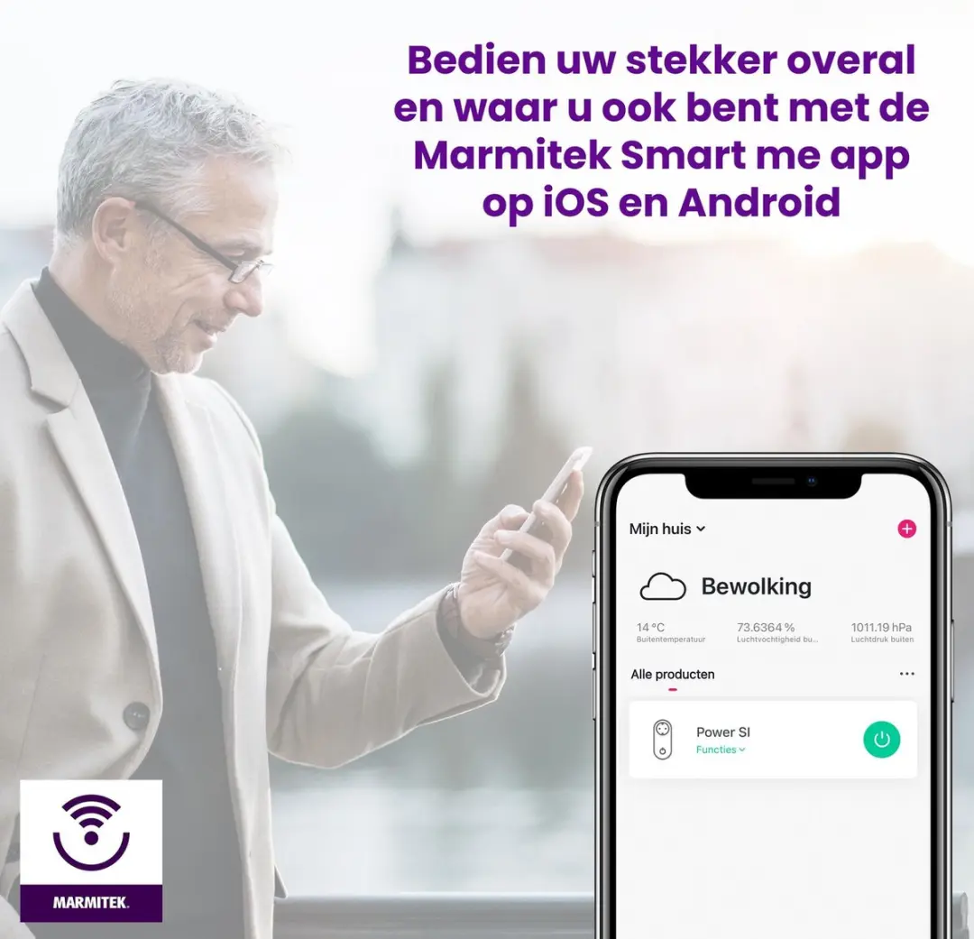 Marmitek Slimme Stekker Power SI - 2x USB - Energiemeter - Wit