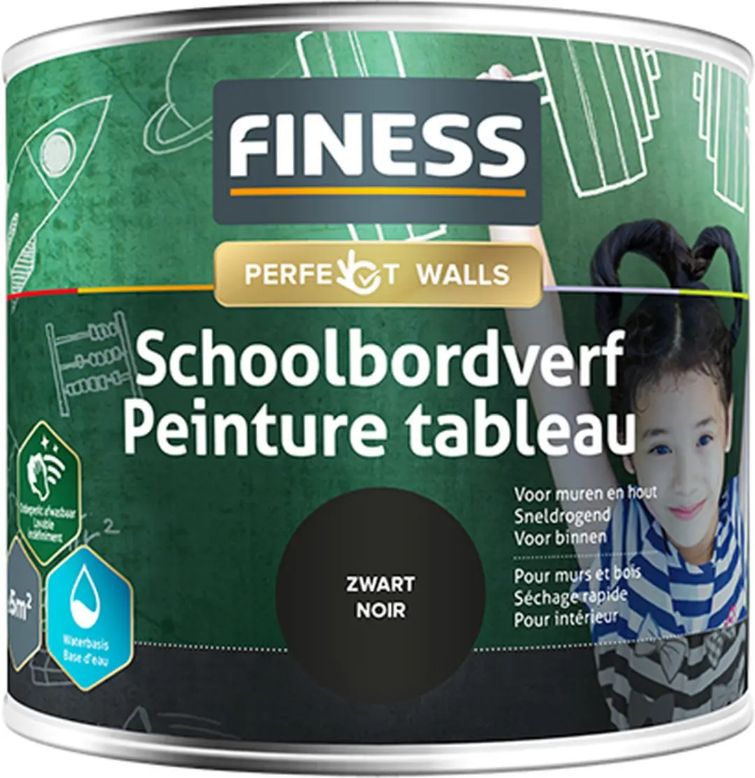 Finess schoolbordverf zwart - 500 ml