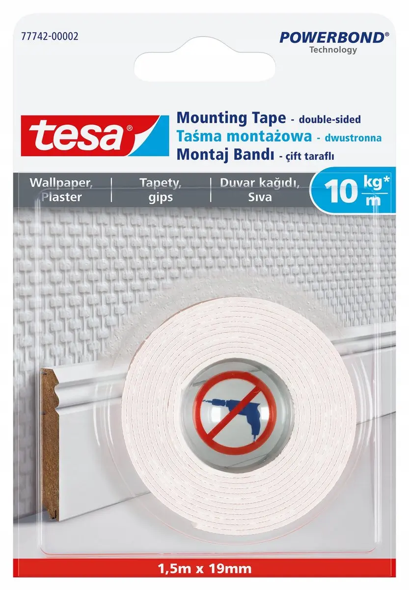 Tesa Powerbond Dubbelzijdige Tape 1.5m